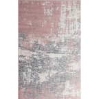 Pink Grey Distressed Worn Look Living Room Rug