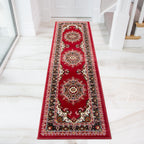 Red Traditional Medallion Runner Rug
