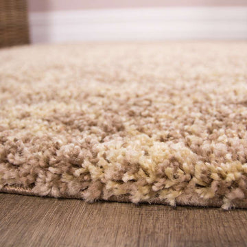 Luxurious Taupe Shaggy Living Room Rug