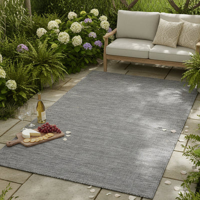 Mottled Silver Outdoor Rug - Patio