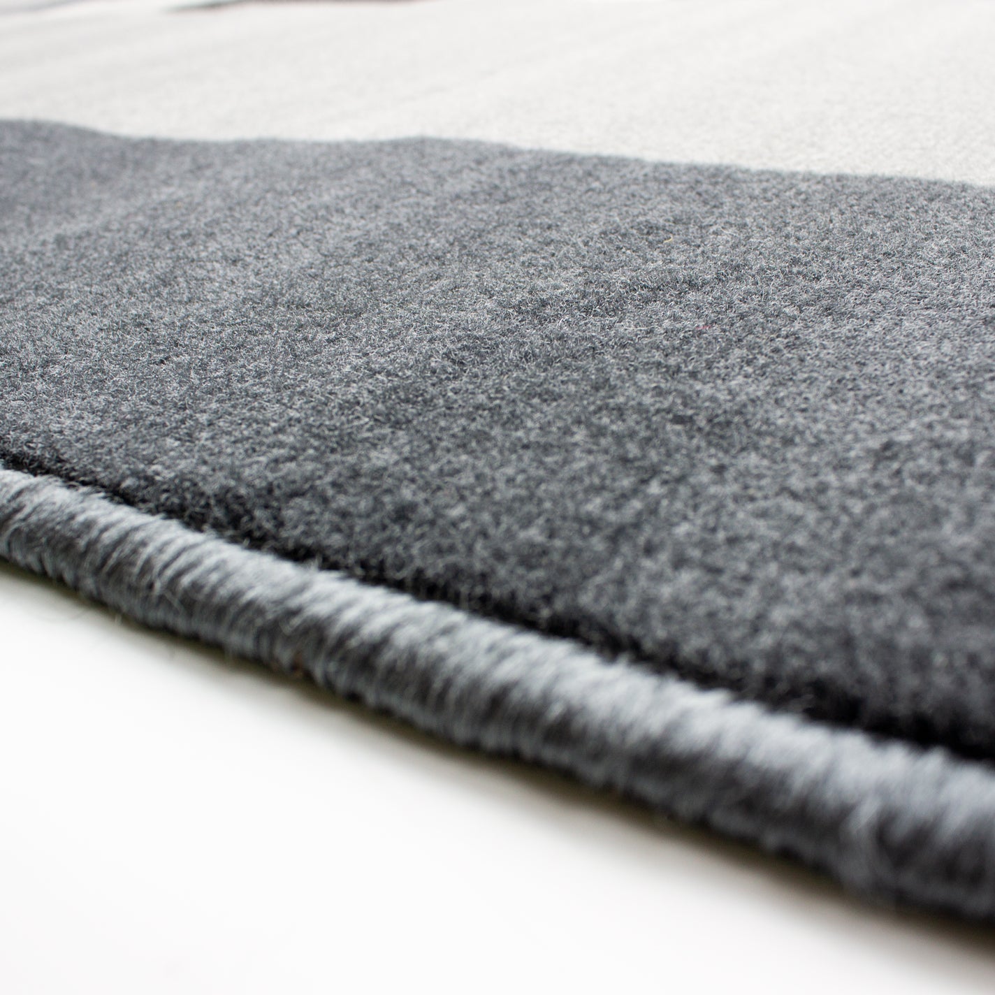Geometric Bordered Black and Grey Runner Rug