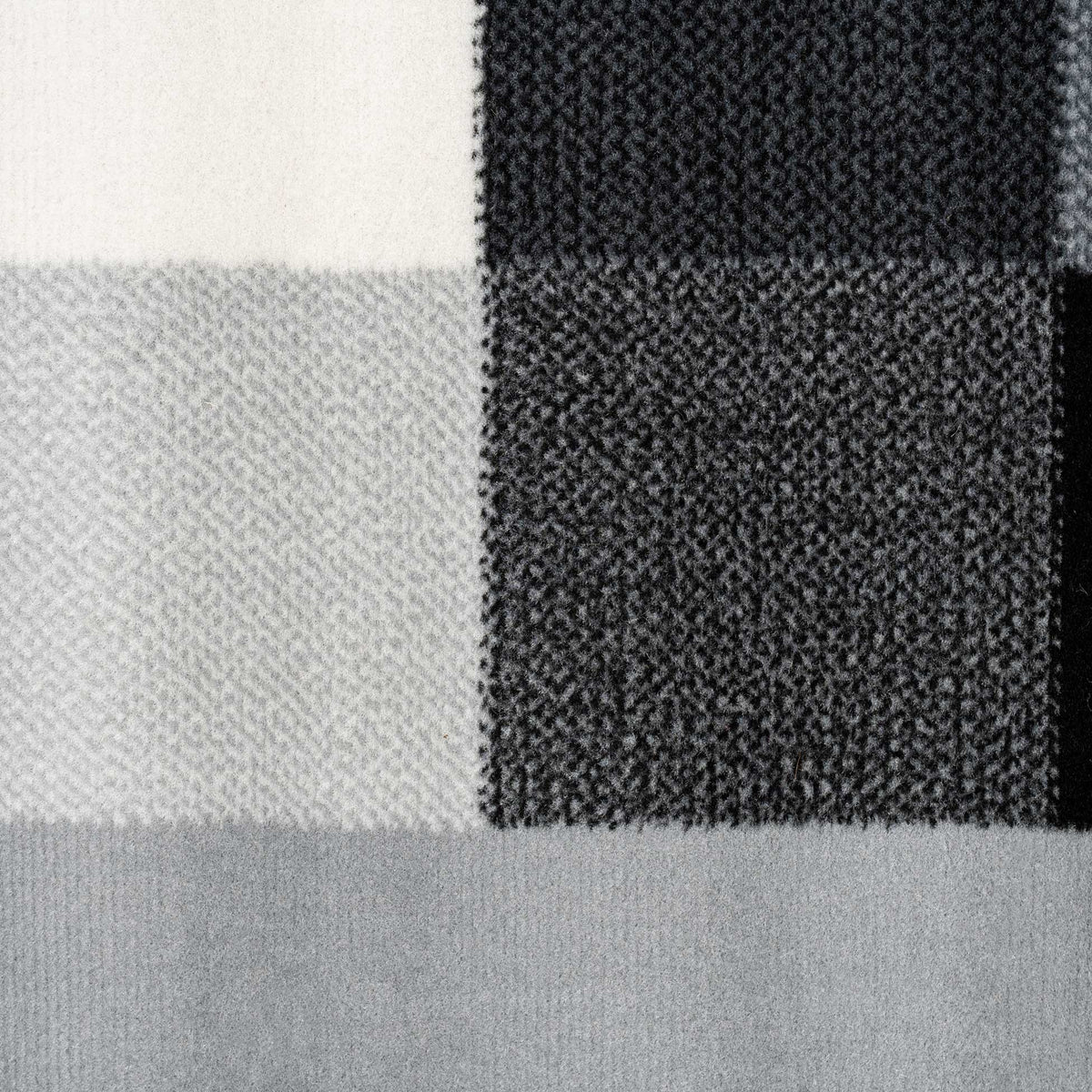 Geometric Bordered Black and Grey Runner Rug