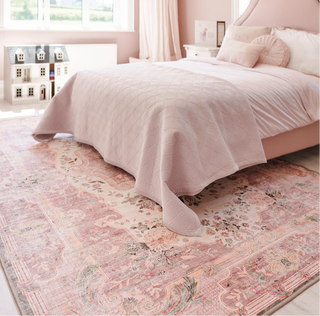 Washable Pink Medallion Rug - Dusk