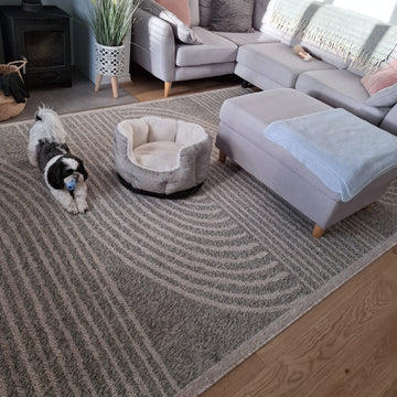 Art Deco Grey Living Room Rug - Reine