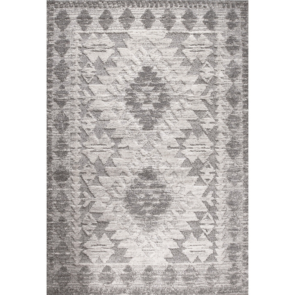 Grey White Textured Tribal Scandi Rug - Ashbee | Living Room Rugs ...