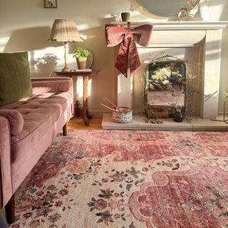 Washable Pink Medallion Rug - Dusk