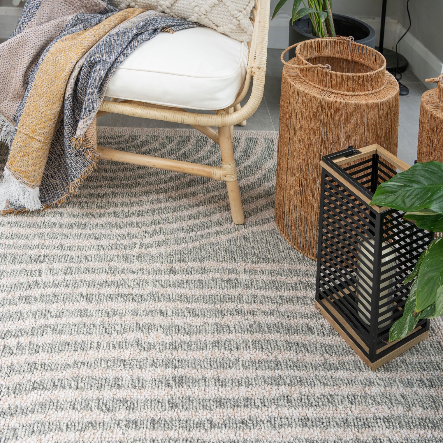 Abstract Grey Outdoor Rug - Reine
