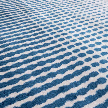 Modern Blue Spotted Ombre Effect Hall Runner Rug