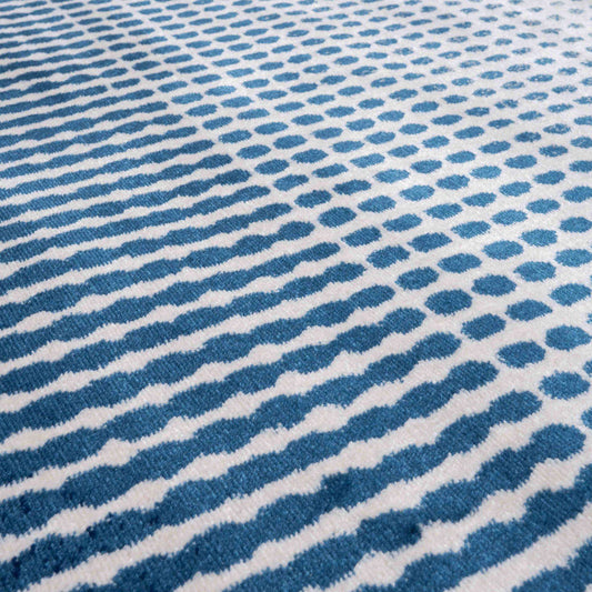 Modern Blue Spotted Ombre Effect Hall Runner Rug