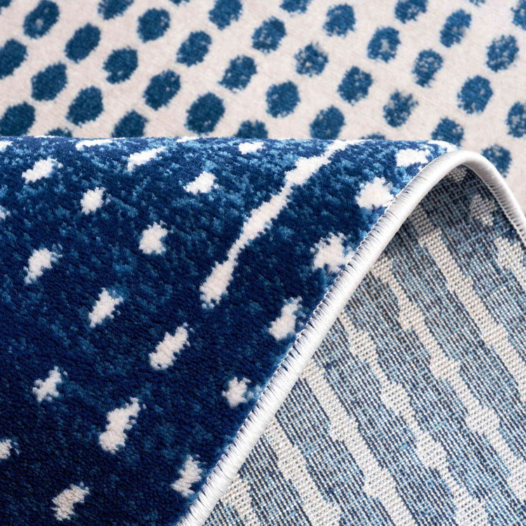 Modern Blue Spotted Ombre Effect Living Room Rug