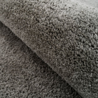 Premium Grey Shaggy Circle Rug - Dove