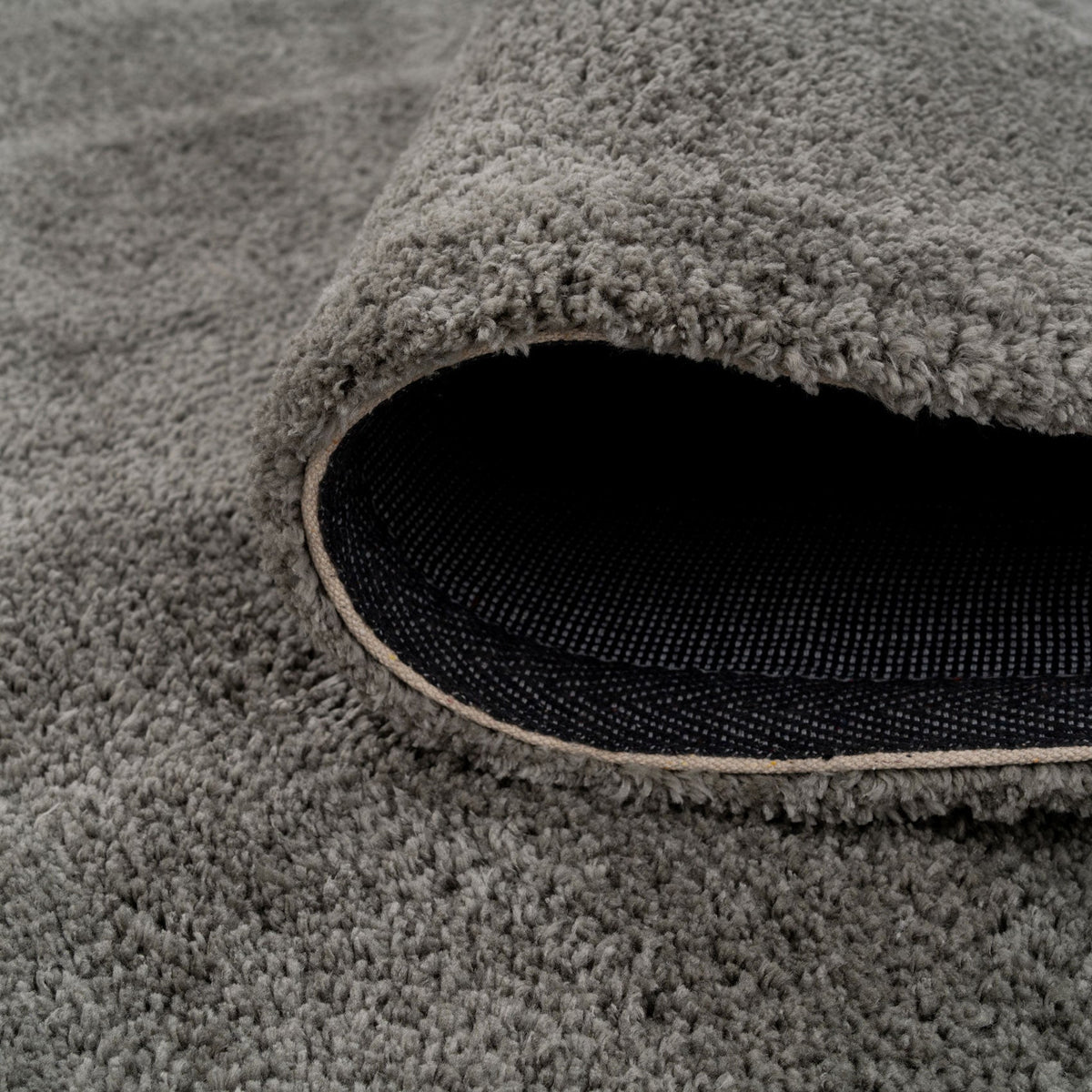 Premium Grey Shaggy Circle Rug - Dove