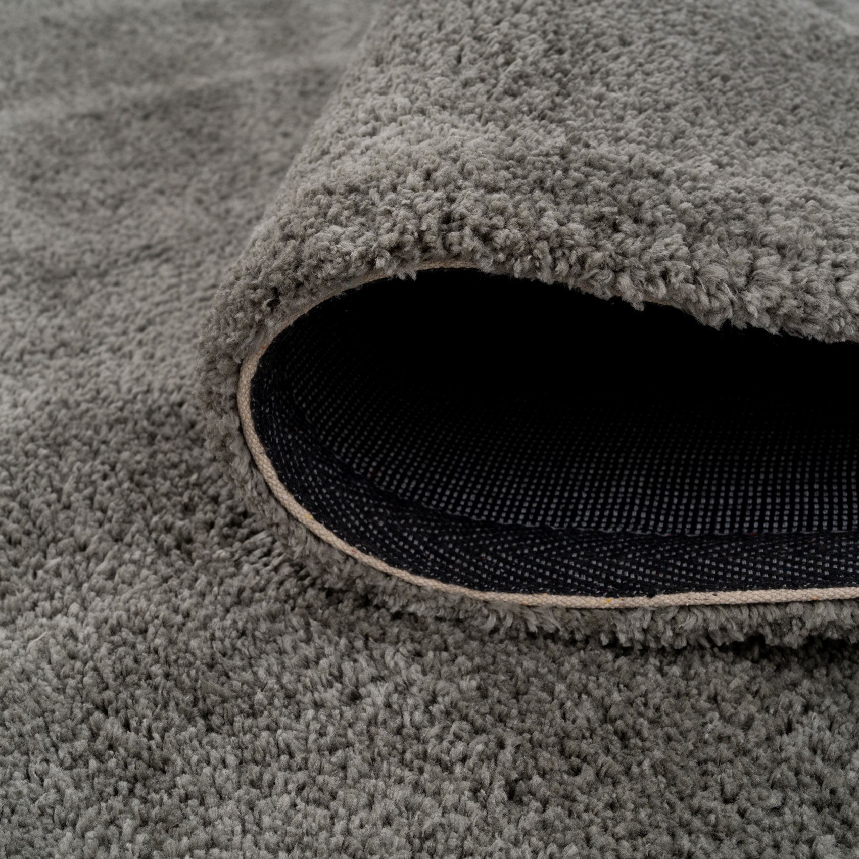 Premium Grey Shaggy Circle Rug - Dove