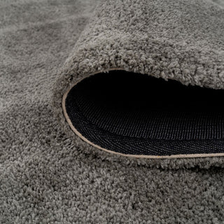 Premium Grey Shaggy Circle Rug - Dove