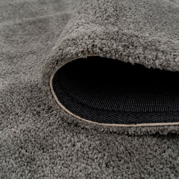 Premium Grey Shaggy Circle Rug - Dove