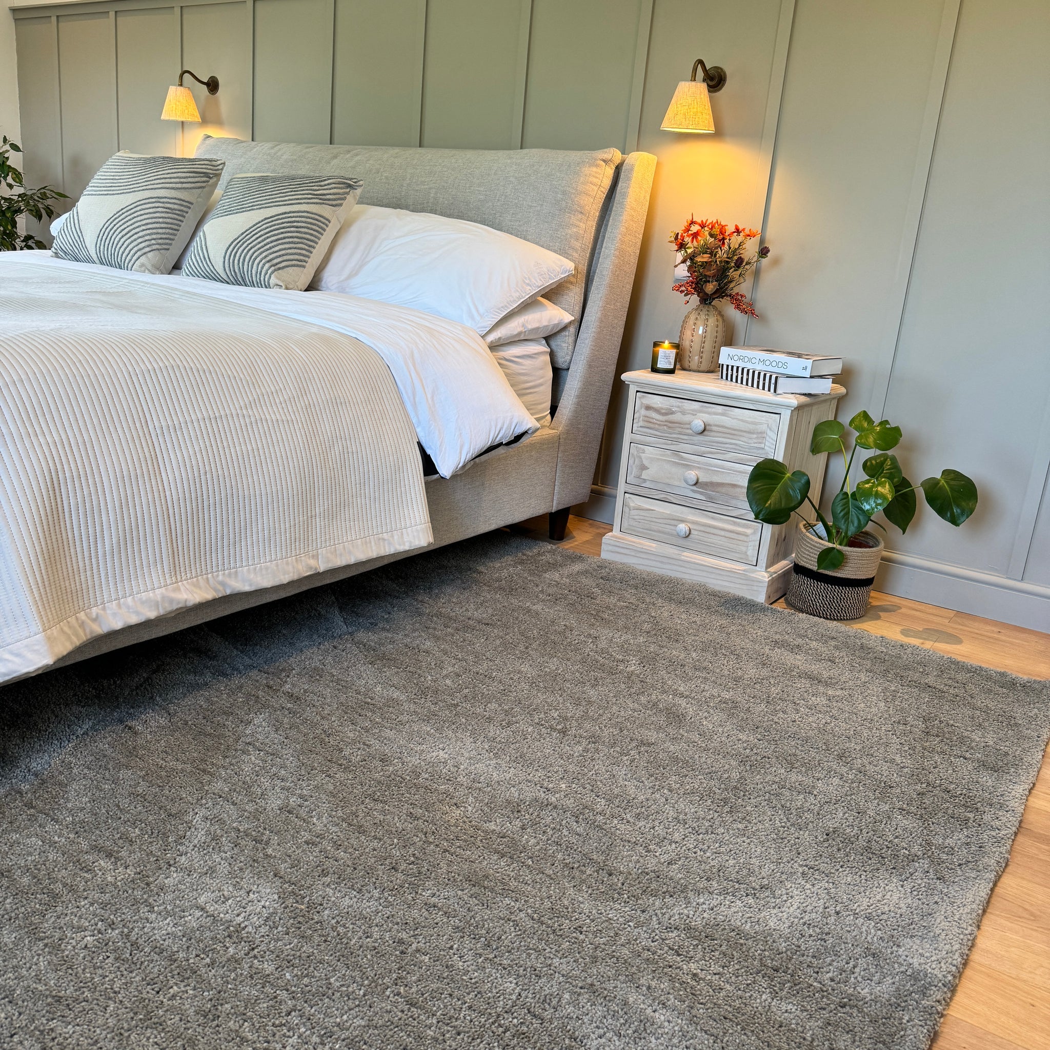 Premium Grey Shaggy Rug - Dove