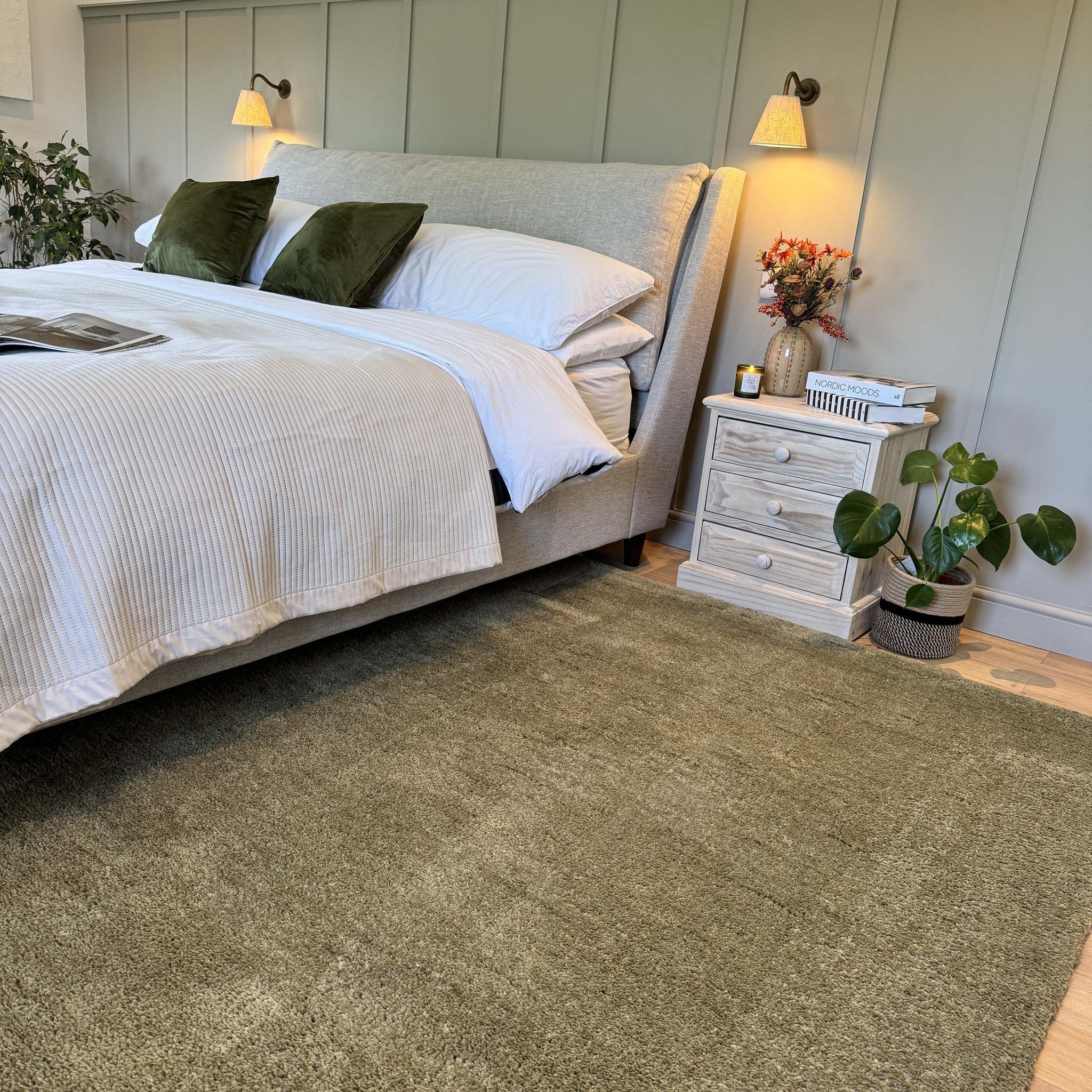Premium Sage Green Shaggy Rug - Sage | Shaggy Rugs | Kukoon Rugs Online