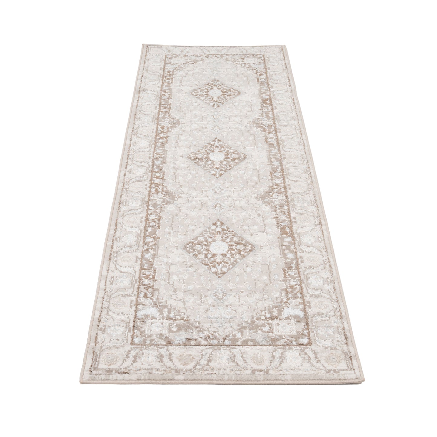 Cream Beige Medallion Runner - Artha