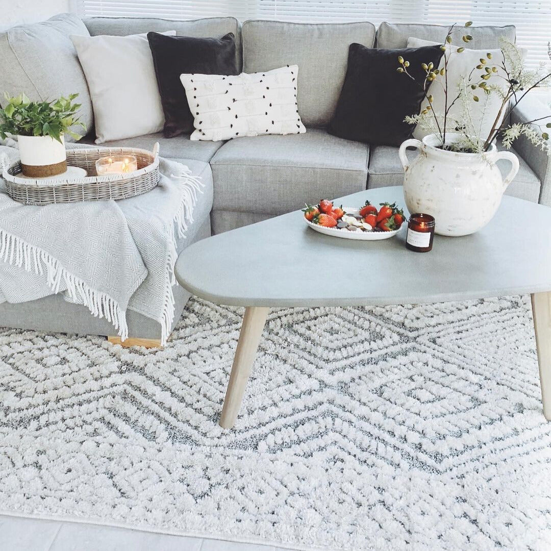 Grey Scandi Trellis Rug - Ashbee | Living Room Rugs | Kukoon Rugs Online