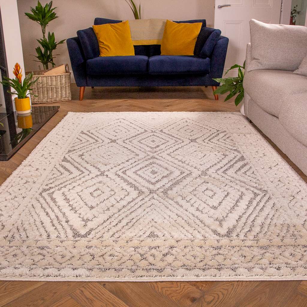 Grey Scandi Trellis Rug