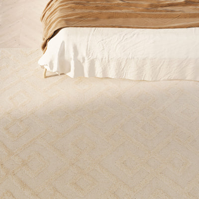 Warm White Interlocking Rug - Sade