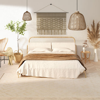 Warm White Interlocking Rug - Sade