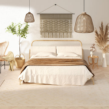 Warm White Interlocking Rug - Sade