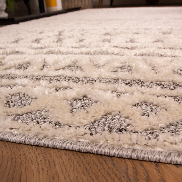 Grey Cream Aztec Rug