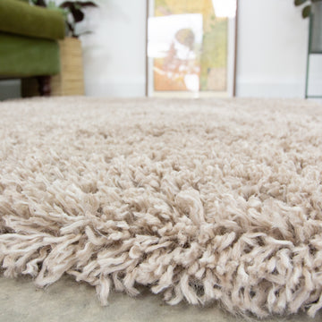 Super Soft Luxury Beige Shaggy Rug