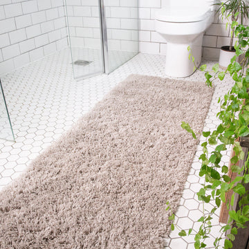 Super Soft Luxury Beige Shaggy Runner Rug