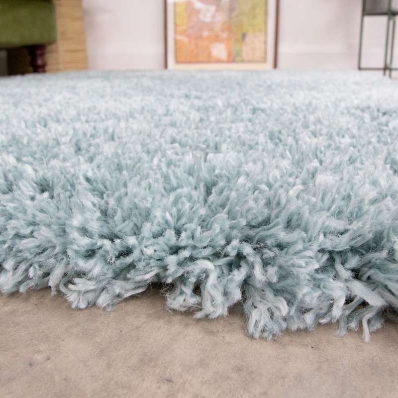 Super Soft Luxury Duck Egg Shaggy Rug Living Room Rugs Kukoon Rugs Online