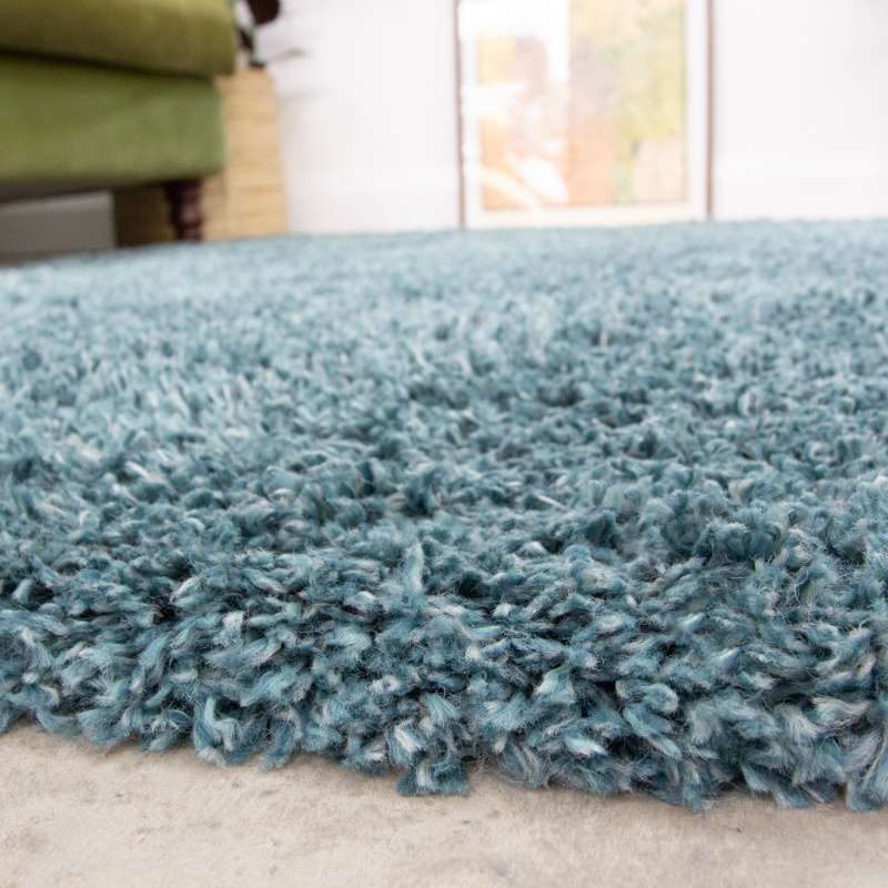 Super Soft Luxury Blue Shaggy Rug Living Room Rugs Kukoon Rugs Online