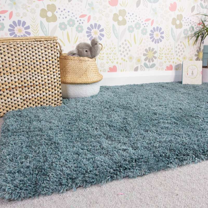 Super Soft Luxury Blue Shaggy Rug