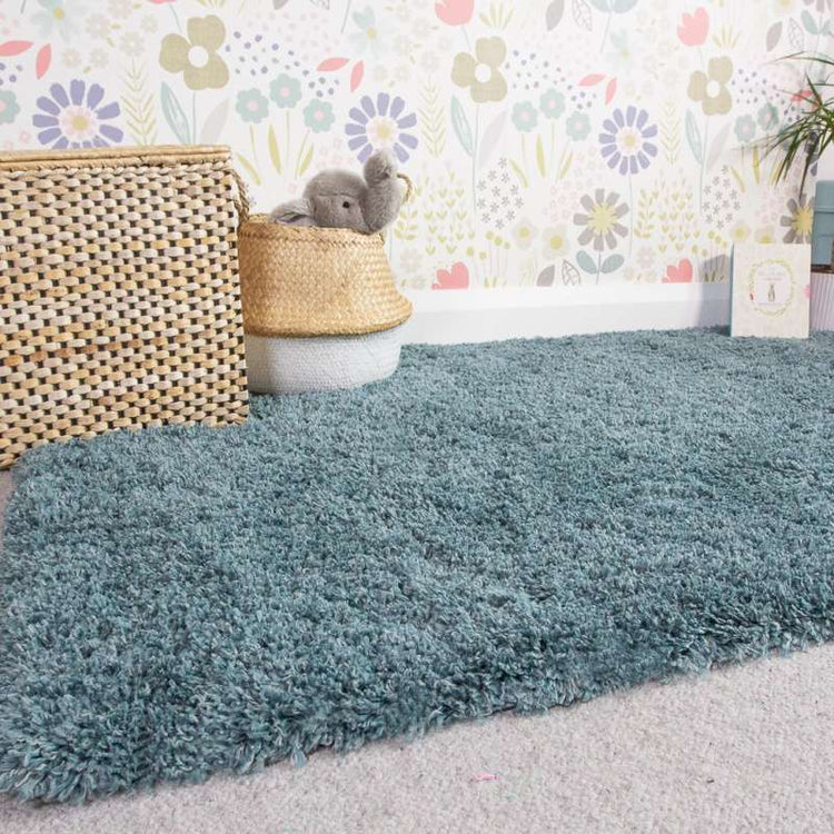 Super Soft Luxury Blue Shaggy Rug