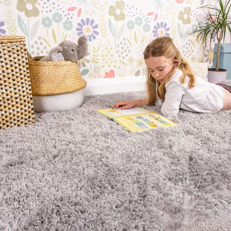 Super Soft Luxury Silver Shaggy Rug