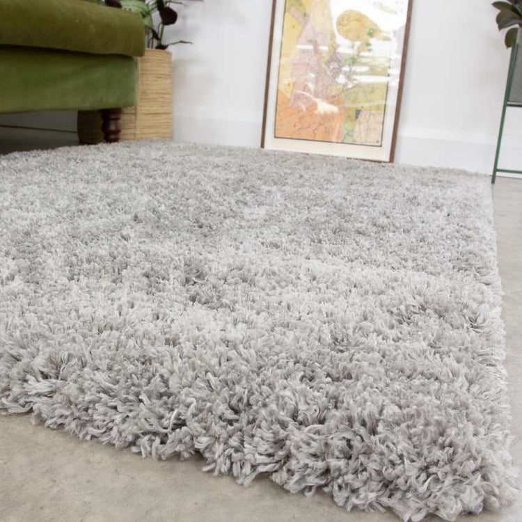 Super Soft Luxury Silver Shaggy Rug
