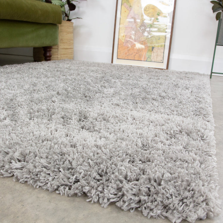 Super Soft Luxury Silver Shaggy Runner Rug