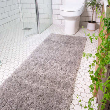 Super Soft Luxury Silver Shaggy Runner Rug