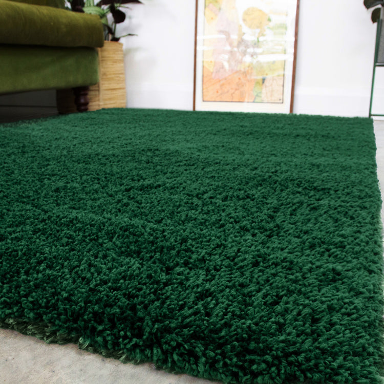 Super Soft Luxury Dark Green Shaggy Rug