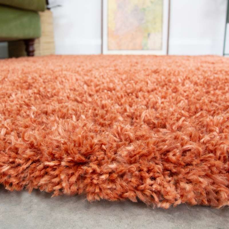 Super Soft Luxury Terracotta Shaggy Rug | Living Room Rugs | Kukoon ...