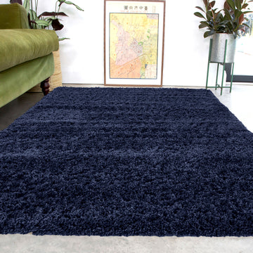 Soft Everyday Navy Shaggy Rug