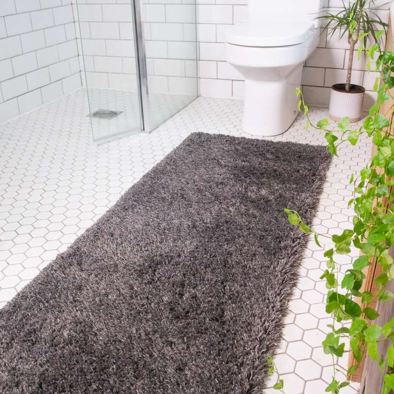 Super Soft Luxury Grey Shaggy Runner Rug