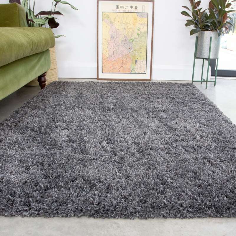 Super Soft Luxury Grey Shaggy Runner Rug