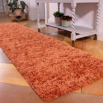 Super Soft Luxury Terracotta Shaggy Runner Rug