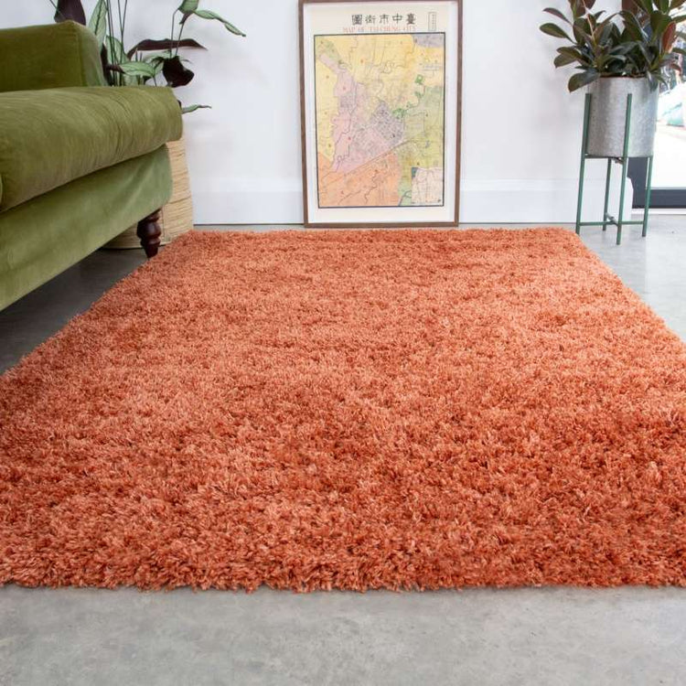 Super Soft Luxury Terracotta Shaggy Runner Rug