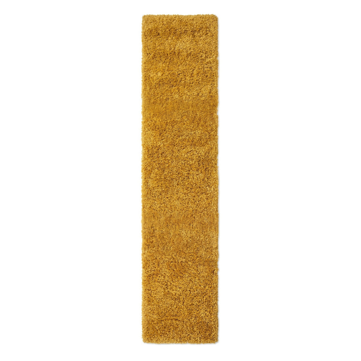 Soft Everyday Yellow Shaggy Runner Rug