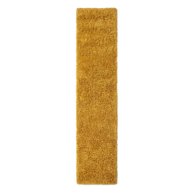 Soft Everyday Yellow Shaggy Runner Rug