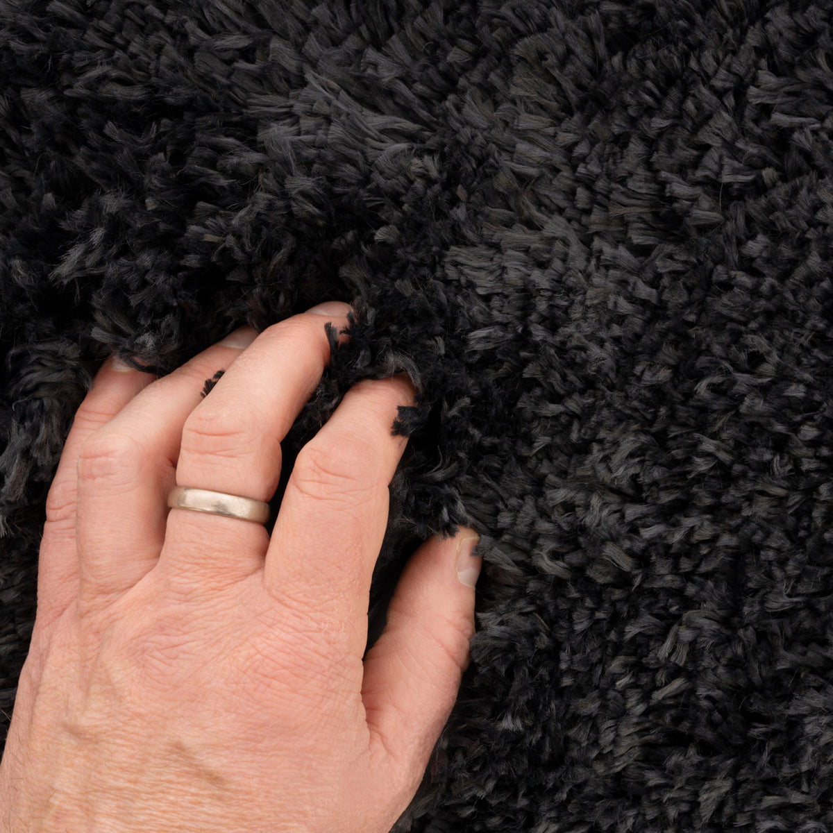 Soft Everyday Charcoal Shaggy Runner Rug