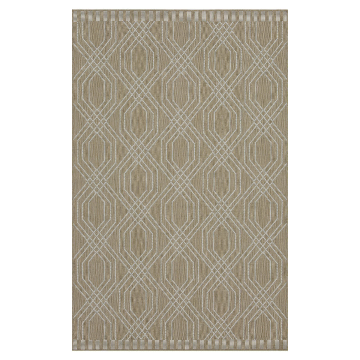 Beige Interlocking Outdoor Rug - Basata