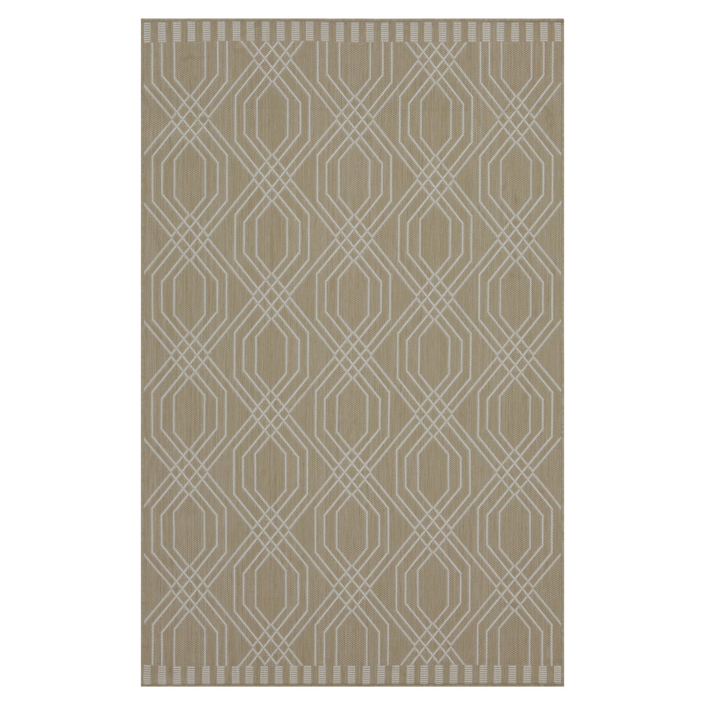 Beige Interlocking Outdoor Rug - Basata